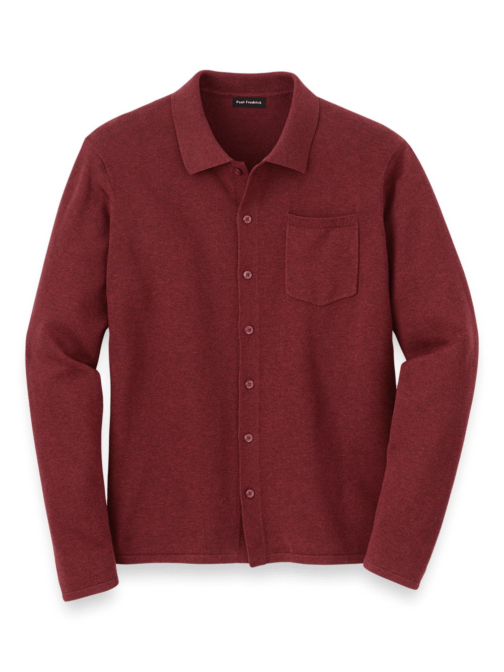 Product Image of Supima Cotton Button Front Polo-Burgundy