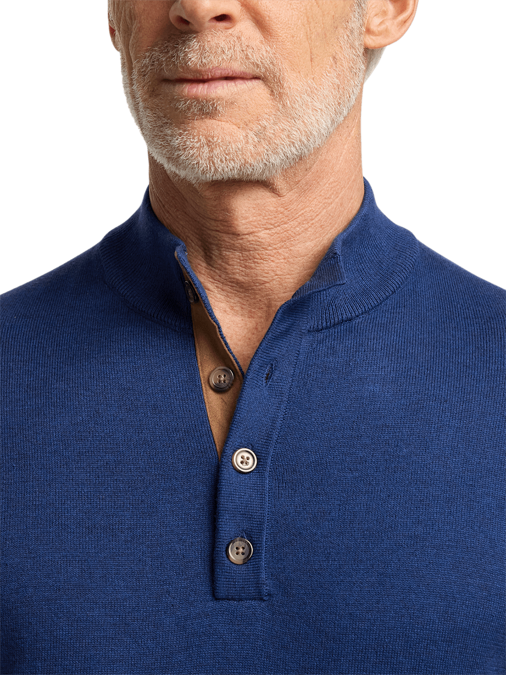 Alternate Image of Supima Cotton Four Button Mock Neck Sweater-2