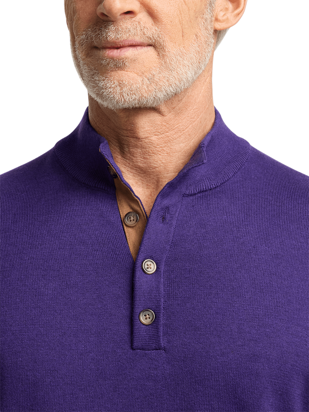 Alternate Image of Supima Cotton Four Button Mock Neck Sweater-2