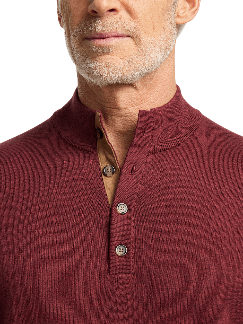 Alternate Image of Supima Cotton Four Button Mock Neck Sweater-2