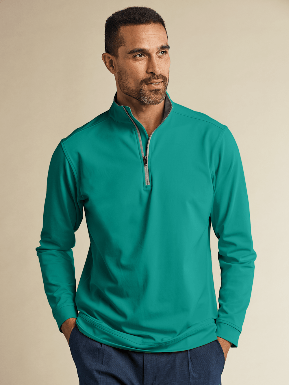 Alternate Image of Performance Blend Quarter Zip Mock Neck-6