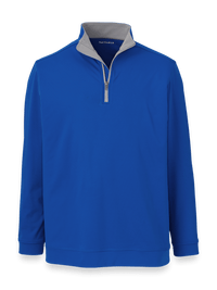 Performance Blend Quarter Zip Mock Neck - Cobalt