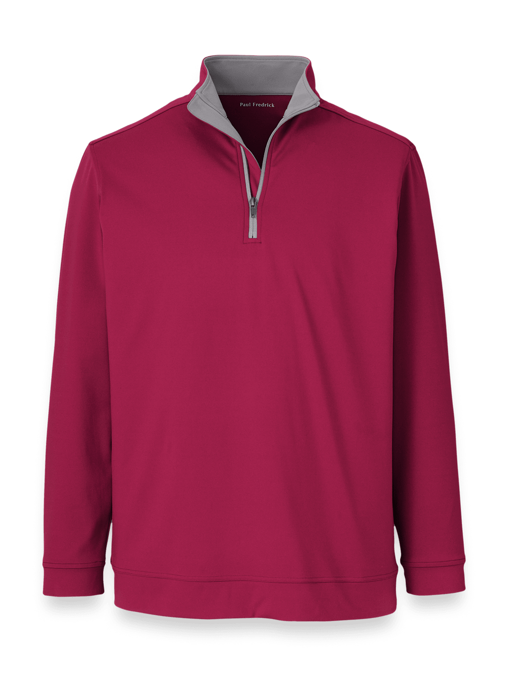 Product Image of Performance Blend Quarter Zip Mock Neck-Burgundy