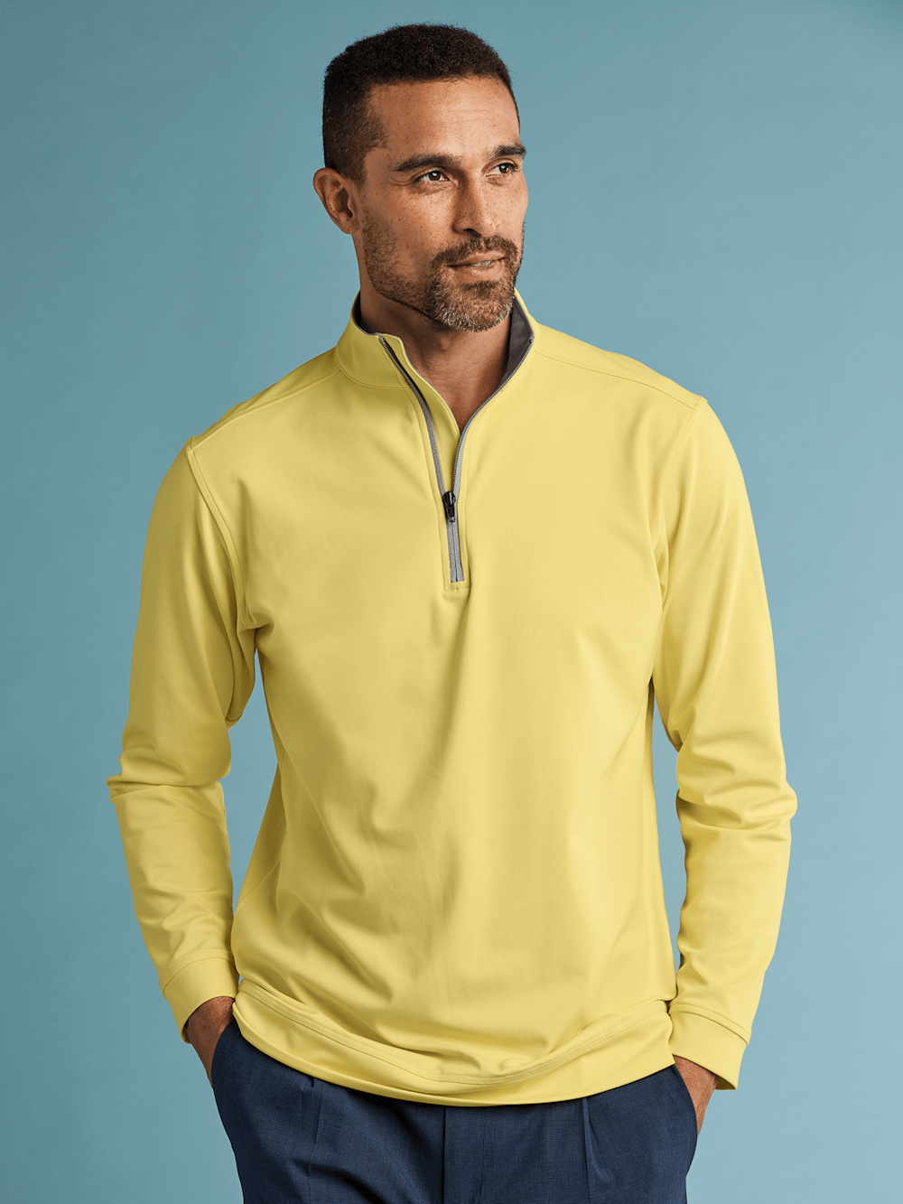 Alternate Image of Performance Blend Quarter Zip Mock Neck-6