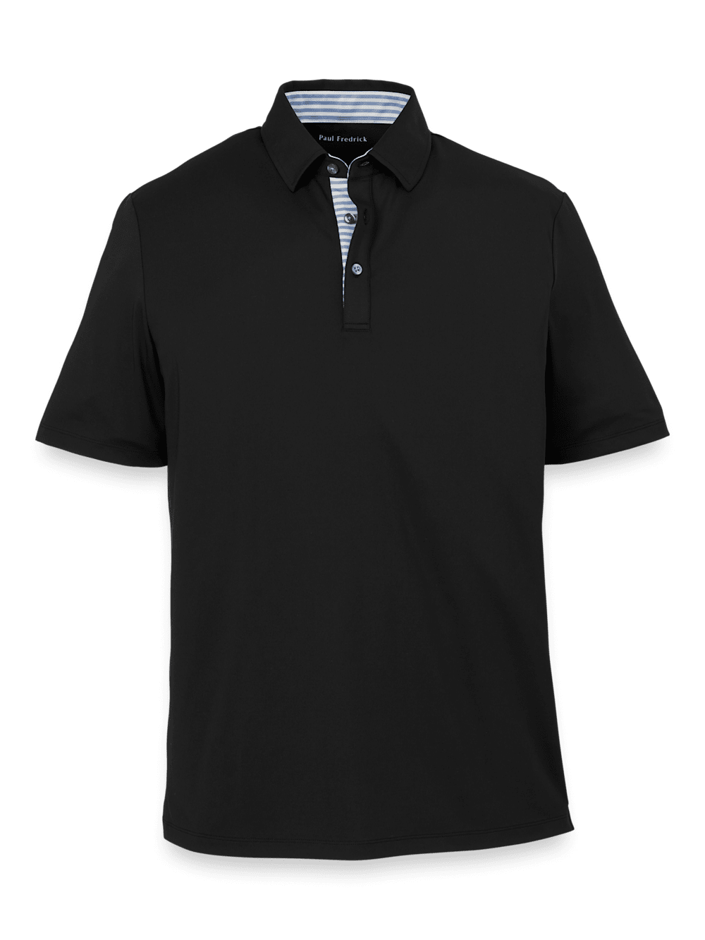 Product Image of Performance Blend Three Button Polo-Black