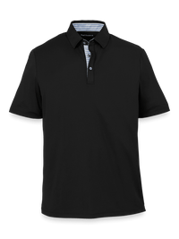 Performance Blend Three Button Polo - Black