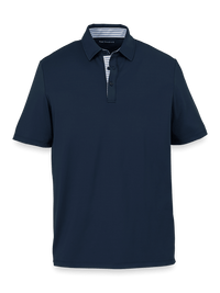 Performance Blend Three Button Polo - Navy