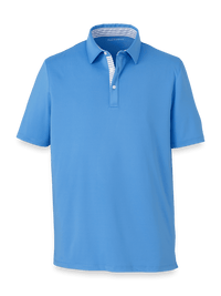 Performance Blend Three Button Polo - Blue