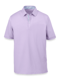 Performance Blend Three Button Polo - Light Purple