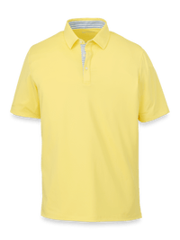 Performance Blend Three Button Polo - Light Yellow