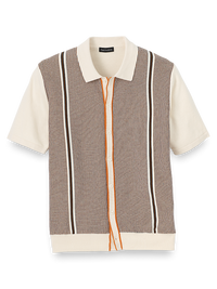 Cotton Button Front Polo - Melon