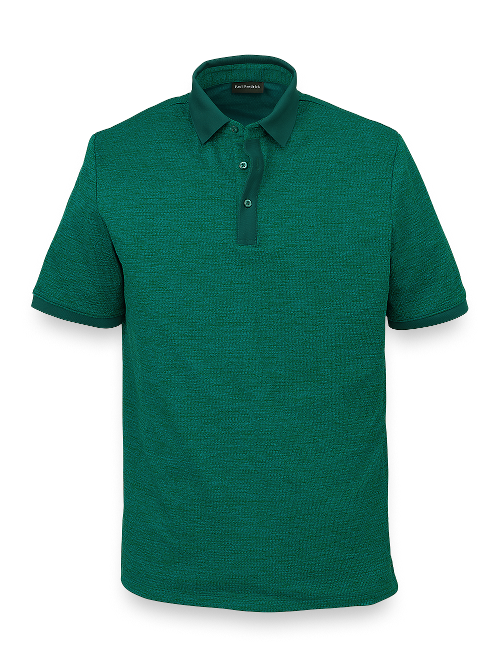 Product Image of Textured Three Button Polo-Green