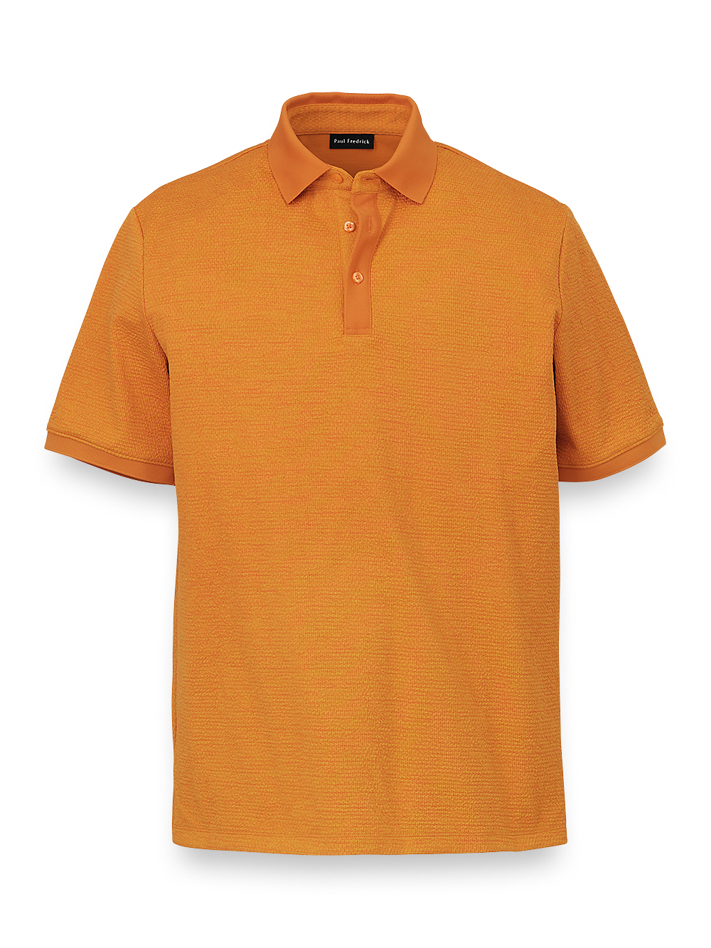 Product Image of Textured Three Button Polo-Orange