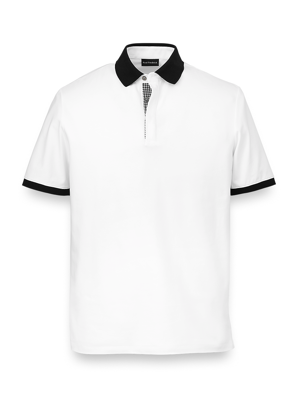 Product Image of Cotton Blend Three Button Polo-White