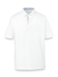 Performance Blend Three Button Polo - White