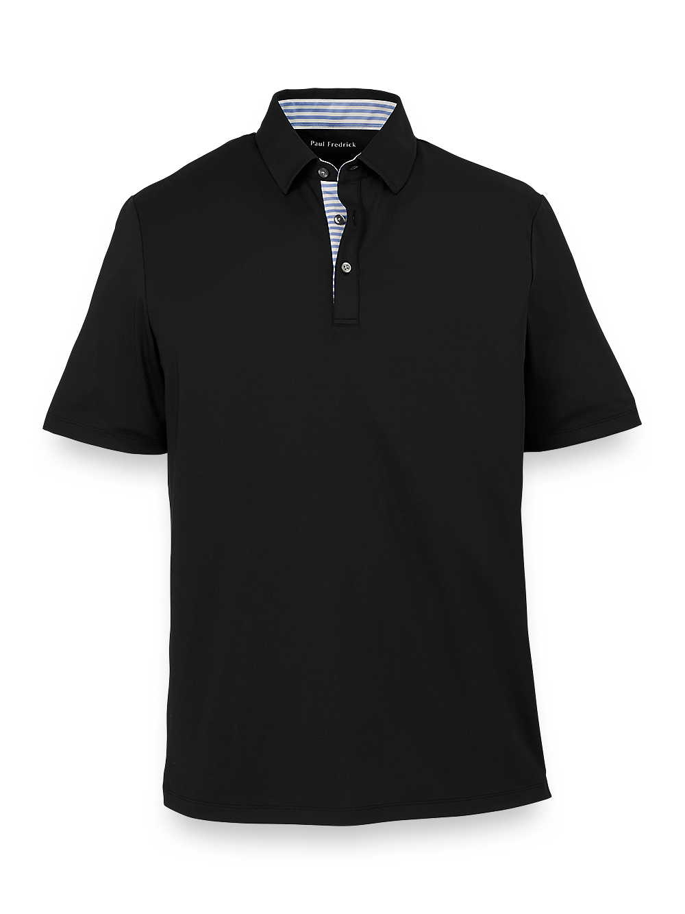 Product Image of Performance Blend Three Button Polo-Black