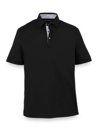 Performance Blend Three Button Polo - Black