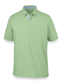 Performance Blend Three Button Polo - Light Green