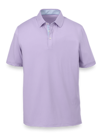 Performance Blend Three Button Polo - Light Purple