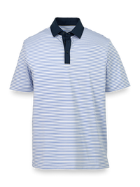 Performance Blend Three Button Polo - Sky Blue