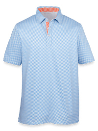 Performance Blend Three Button Polo - Blue