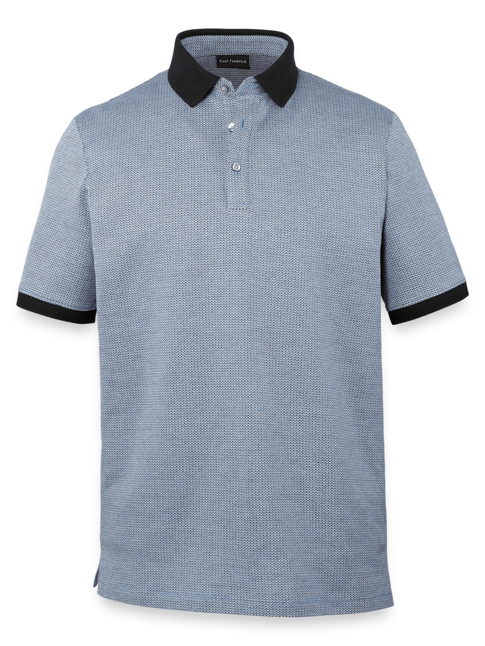 Product Image of Cotton Three Button Polo-Blue Multi