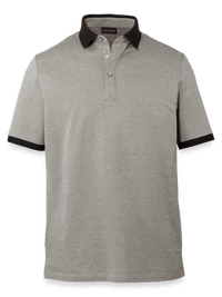 Cotton Three Button Polo - Tan Multi