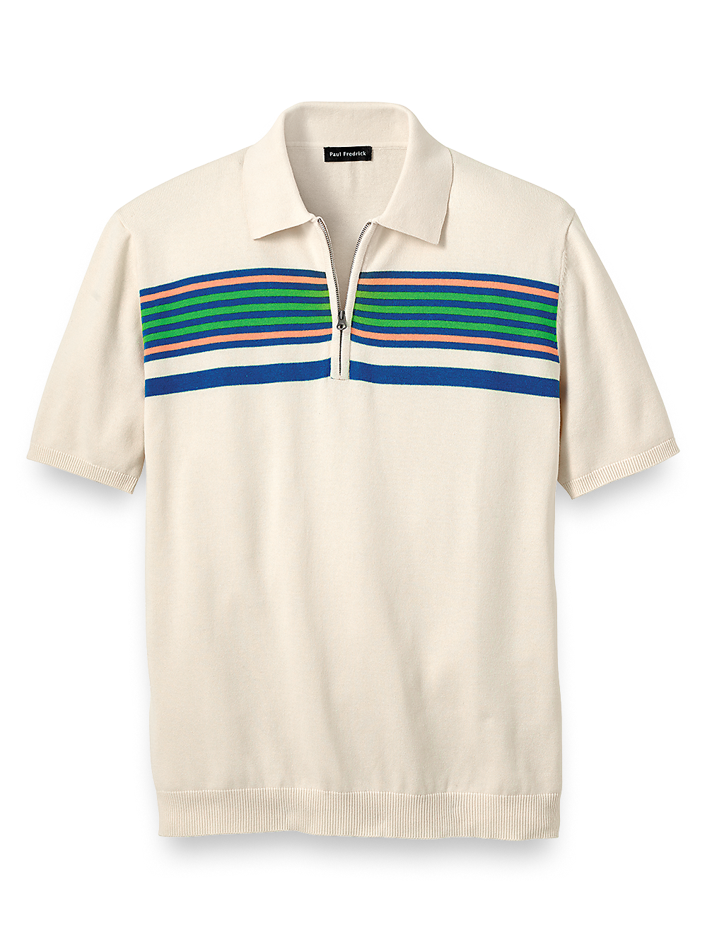 Product Image of Cotton Zip Polo-Ivory