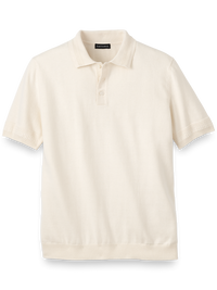 Cotton Three Button Polo - Ivory