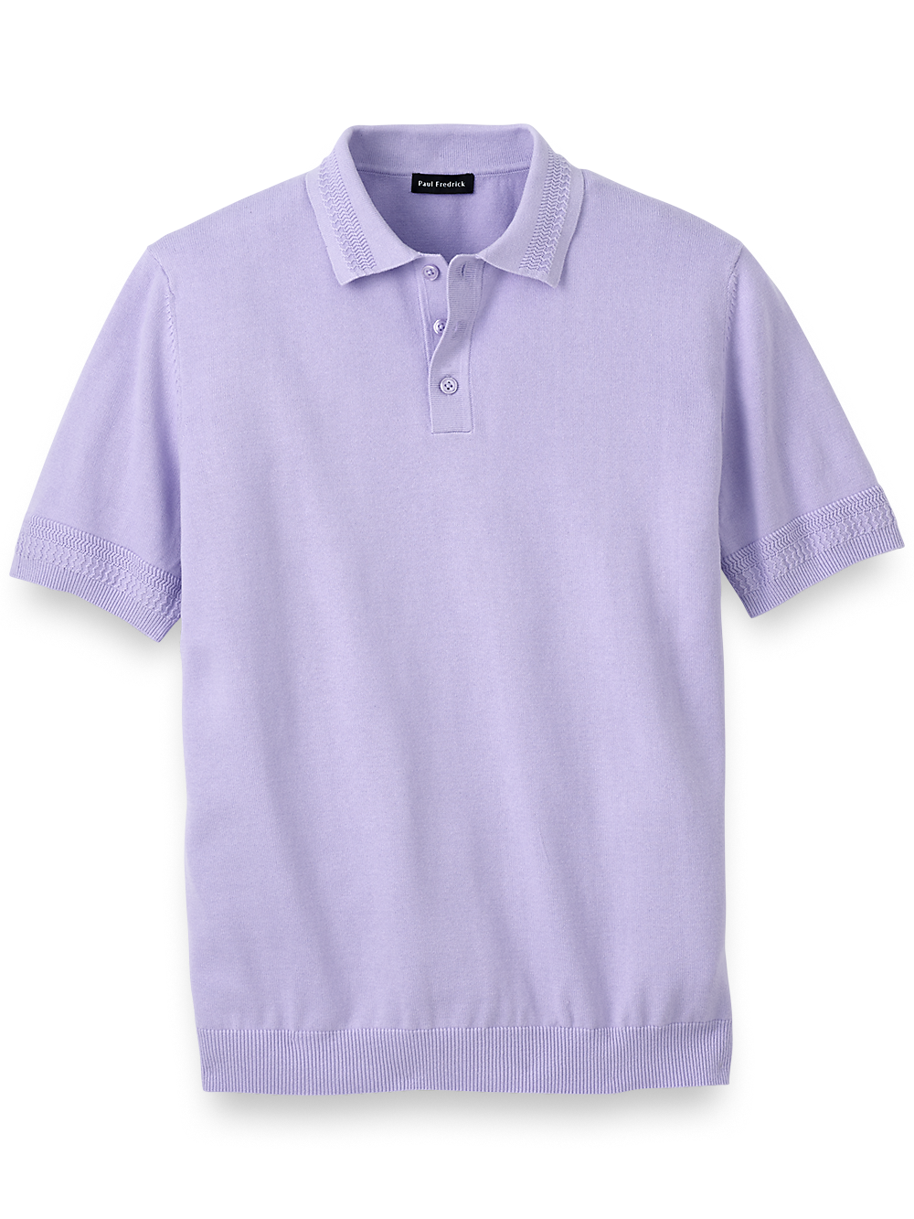 Product Image of Cotton Three Button Polo-Lavender