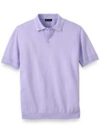 Cotton Three Button Polo - Lavender