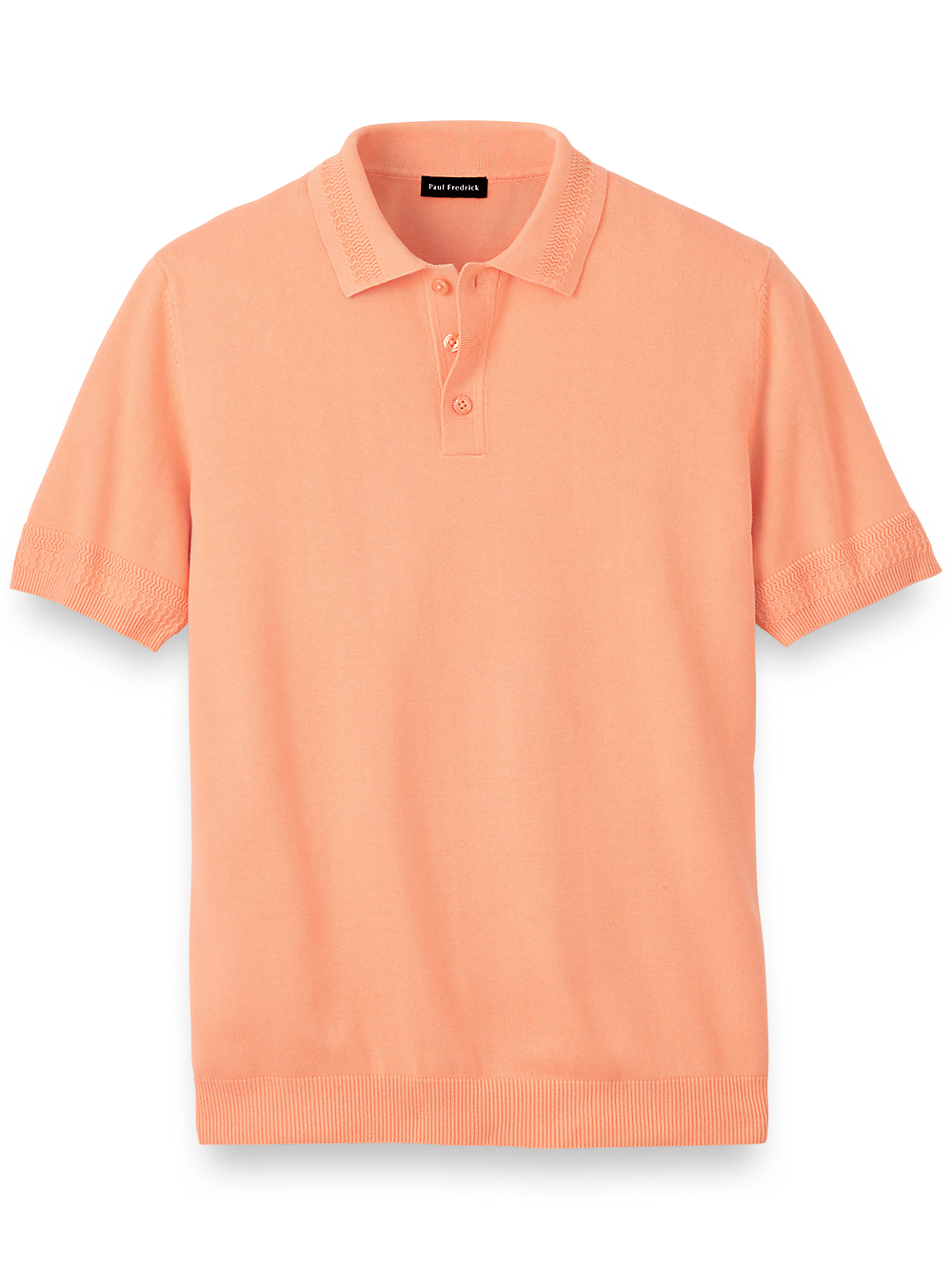 Product Image of Cotton Three Button Polo-Coral