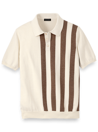 Cotton Three Button Polo - Ivory