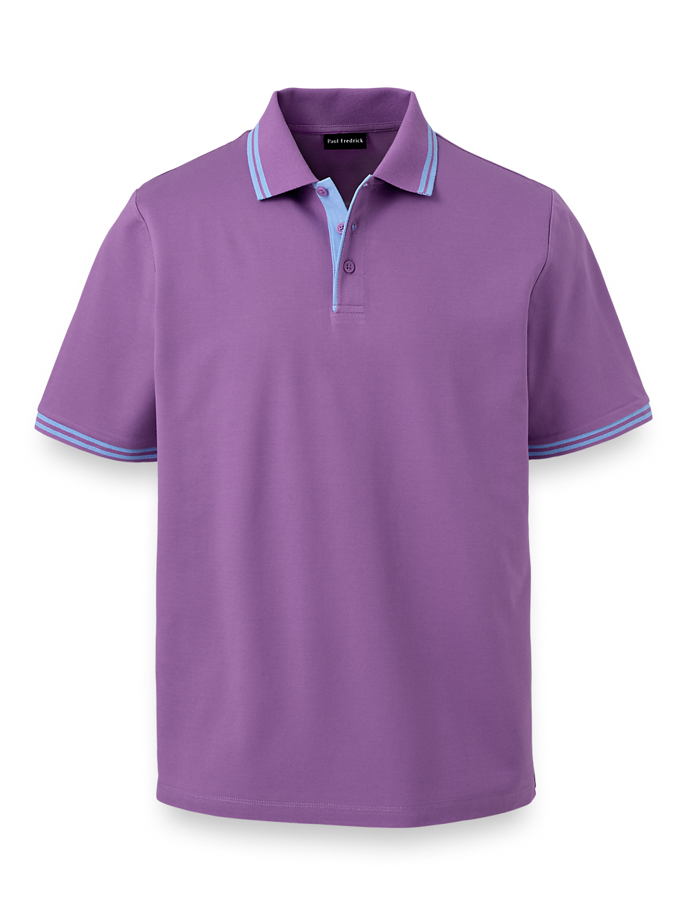 Product Image of Mercerized Cotton Pique Three Button Polo-Berry