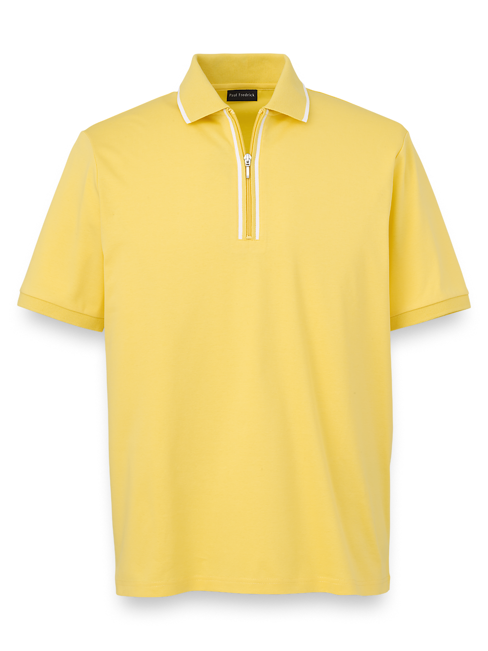 Product Image of Mercerized Cotton Quarter Zip Polo-Yellow