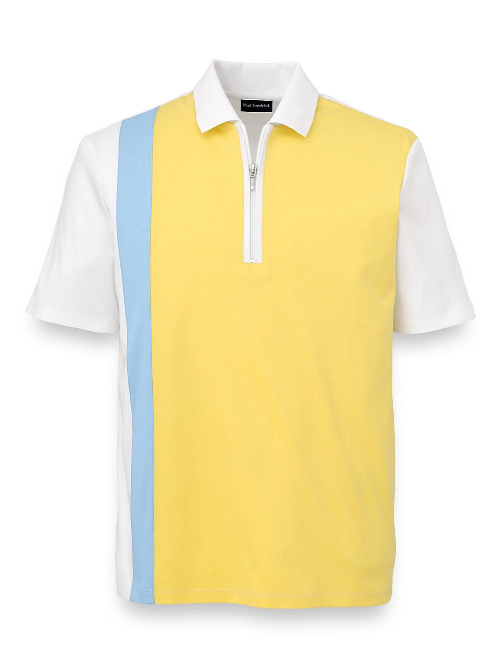 Product Image of Mercerized Cotton Quarter Zip Polo-Yellow