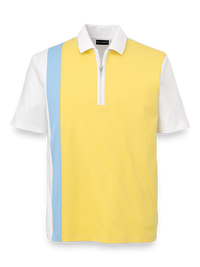 Mercerized Cotton Quarter Zip Polo - Yellow