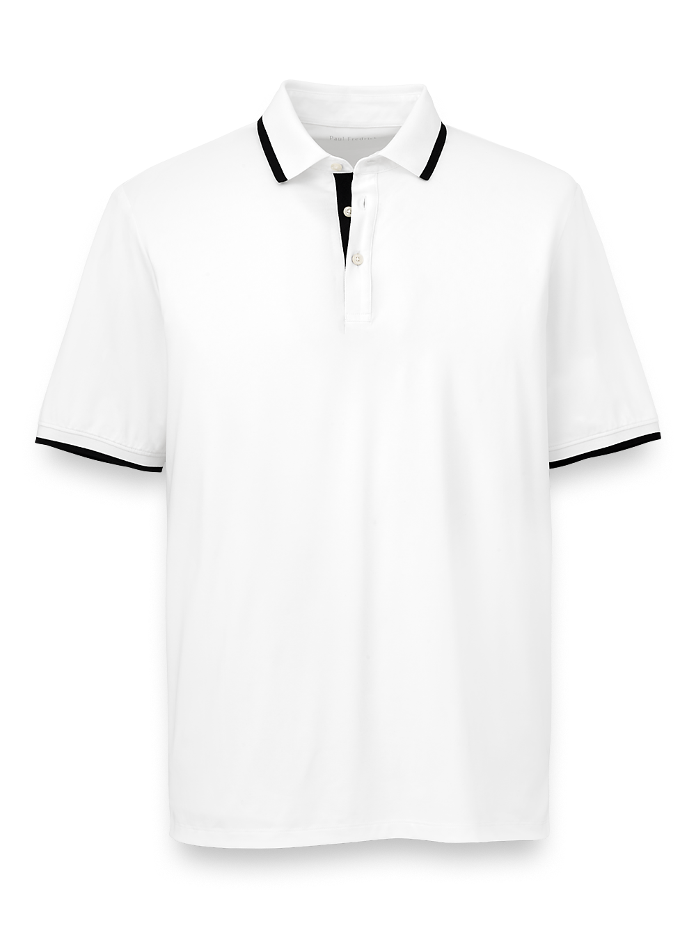 Product Image of Performance Blend Three Button Polo-White/Black