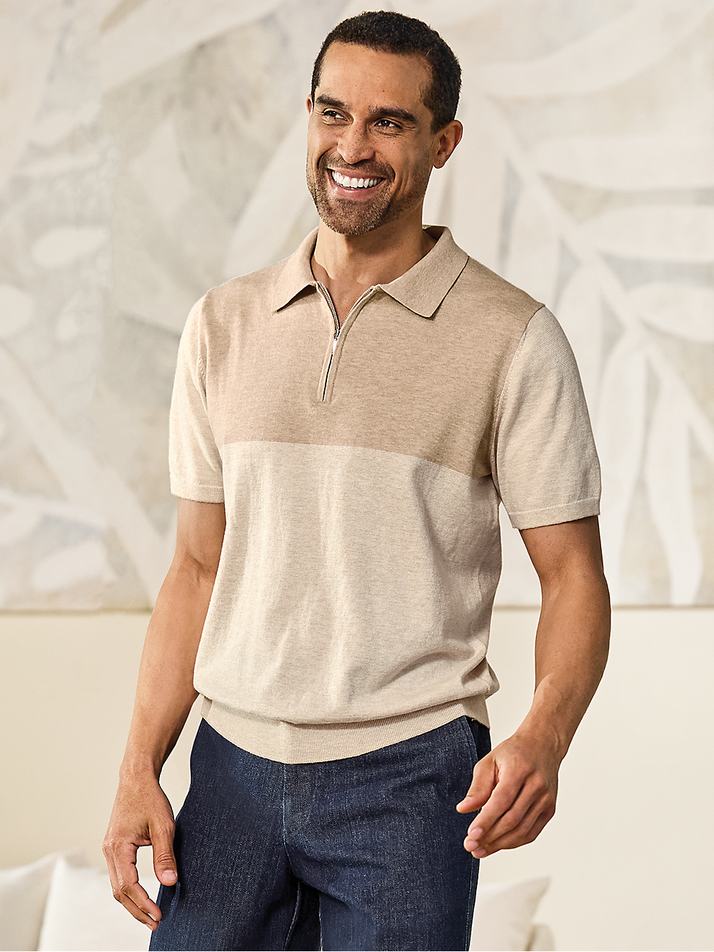 Alternate Image of Cotton Blend Quarter Zip Polo-1