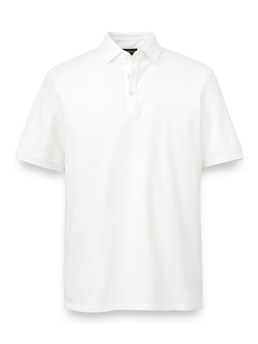 Product Image of Cotton Blend Three Button Polo-White