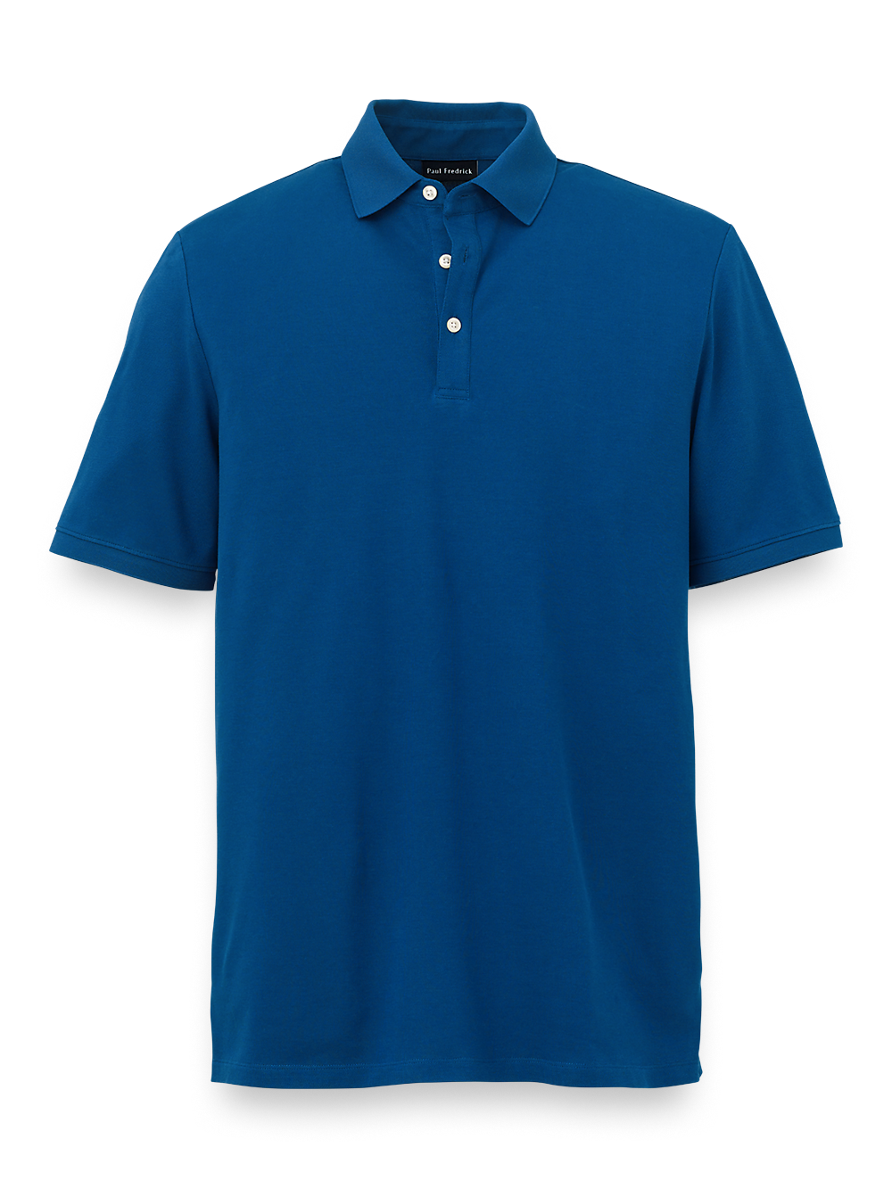 Product Image of Cotton Blend Three Button Polo-Navy