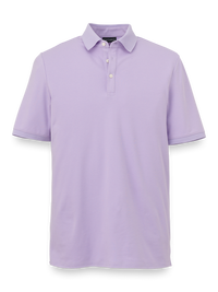 Cotton Blend Three Button Polo - Lavender