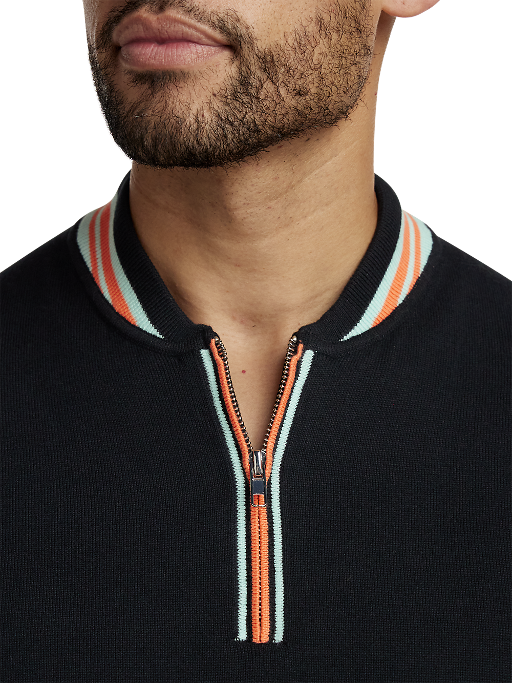 Alternate Image of Cotton Quarter Zip Crew Neck Sweater-2