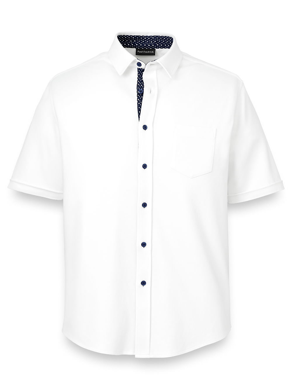 Product Image of Cotton Button Front Polo-White