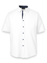 Cotton Button Front Polo - White