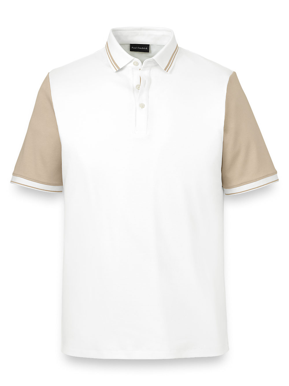 Product Image of Cotton Three Button Polo-White