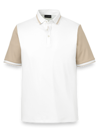 Cotton Three Button Polo - White