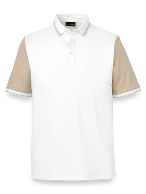 Cotton Three Button Polo - White