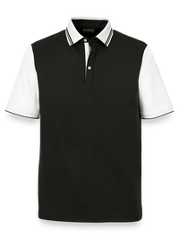 Cotton Three Button Polo - Black