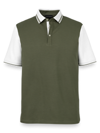 Cotton Three Button Polo - Olive